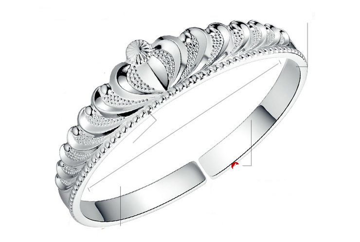 SS11032 S999 Silver Crown Princes opening eternal bracelet